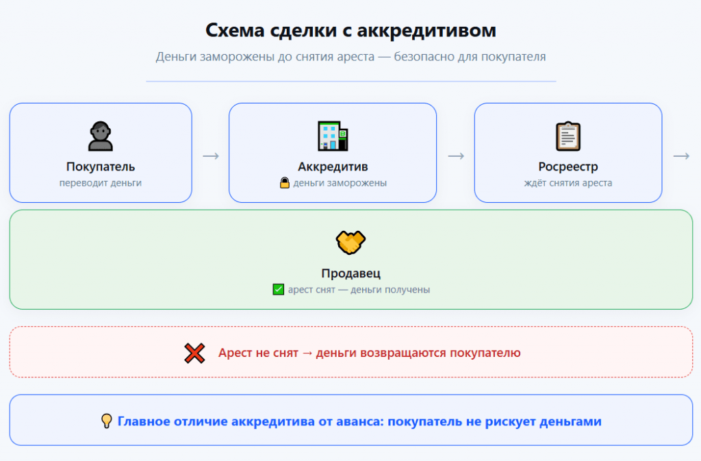 "Заплати мои долги" Как мы купили квартиру с арестом доли и не потеряли 2,5 млн. Схема расчётов: покупка квартиры с арестом через аккредитив